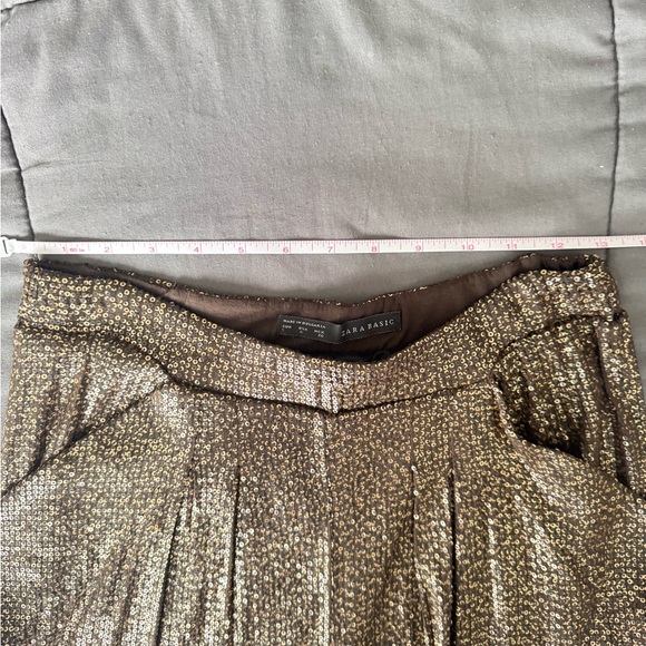 Zara Sequin Harem pants with pockets! Super sparkly and fully lined! Brown/ gold - Picture 6 of 6